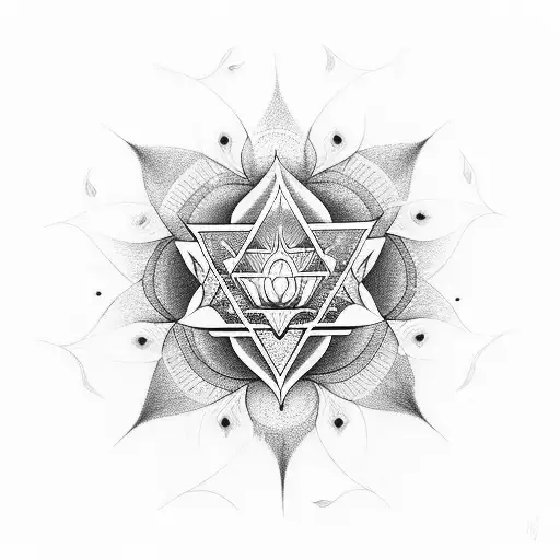 Geometric Spiritual Peace Yantra Lotus Love Moksha Shiva