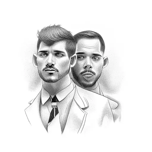 Two Men In Black Shaking Hands While One Of Them Is On Fire