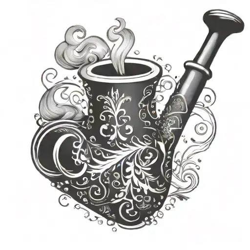 Smoking Pipe With Heart Symbolizing Love