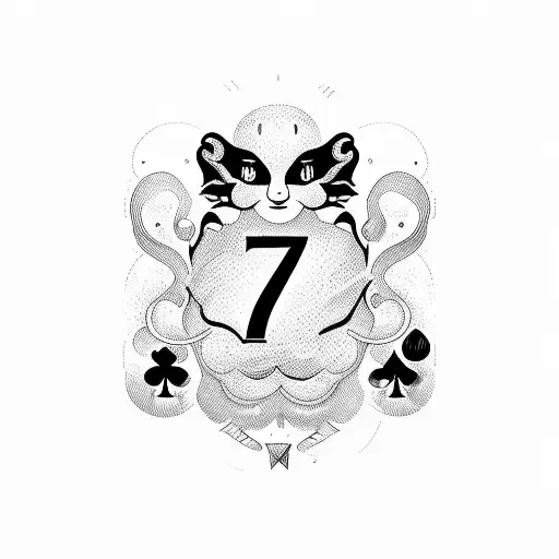The Number Seven In A Casino Font