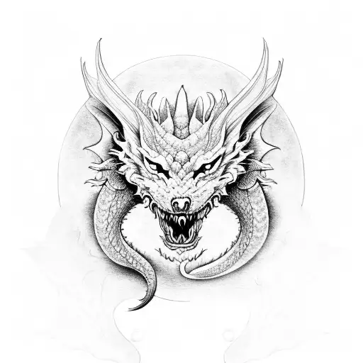 Dragon And Wolf In Ying Yang