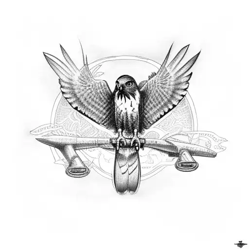 A Hawk With A Bass In Its Mouth And A License Plate In Its Talons