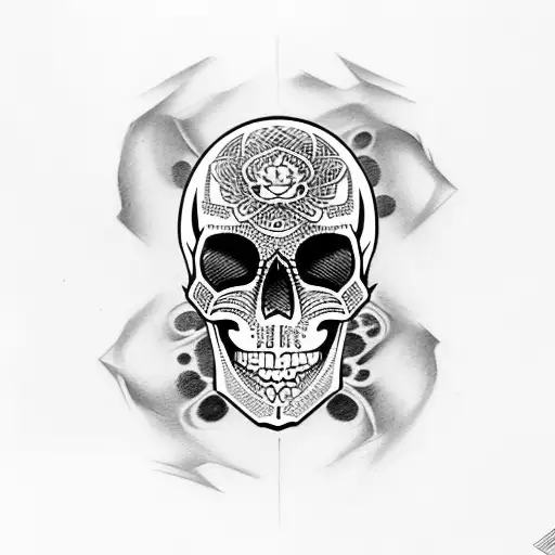 Skull With Japanese Culture