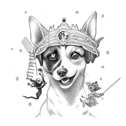 Dog And Little Prince Looking At Peter Pan And Wendy