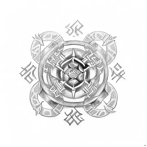 Vegvisir With Norse Runes