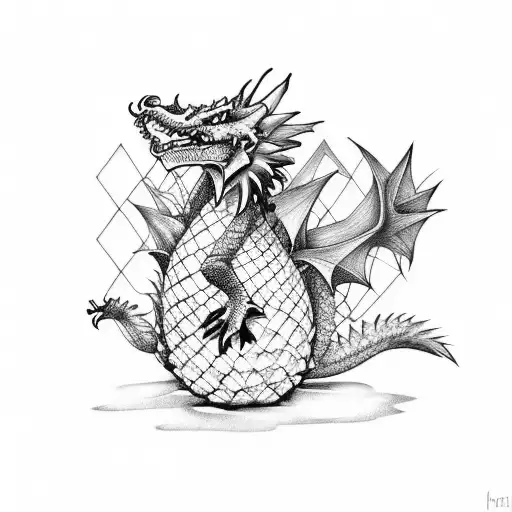 Dragon On Top Of A Pineapple