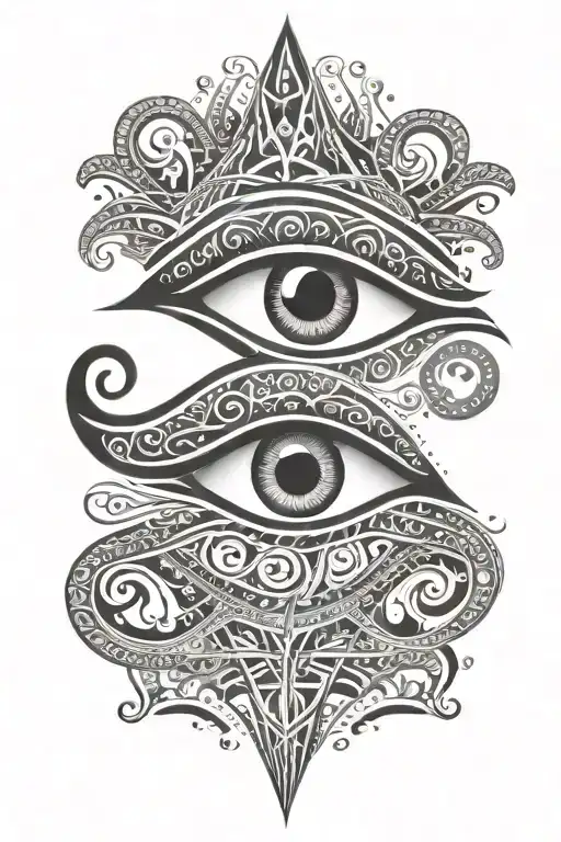 Eye Of Horus In Tribal Black Style