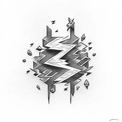 Small Lightning Bolt With The Word Amor With A Backwards R