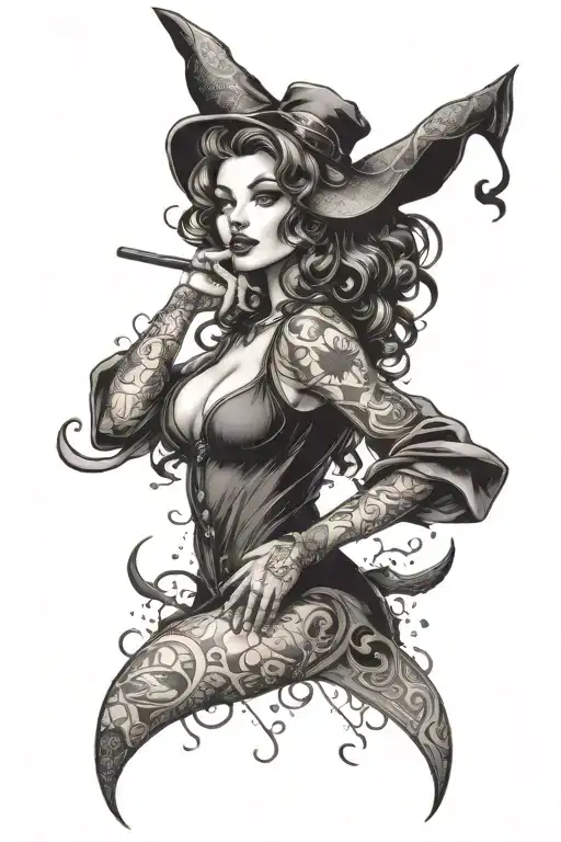 Sexy Pin Up Girl Witchy