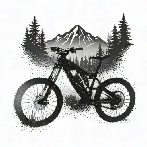 Full Suspension Mountain Bike Silhouette