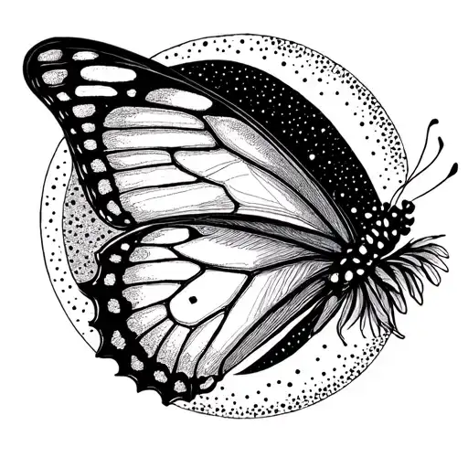 Butterfly And Moon