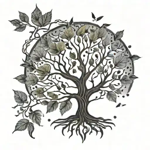 A Tree Of Life Tattoo Symbolizing Resilience And Growth After Surviving Suicide
