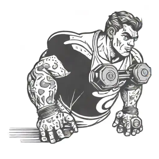 A Weightlifter Holding A Gaming Controller