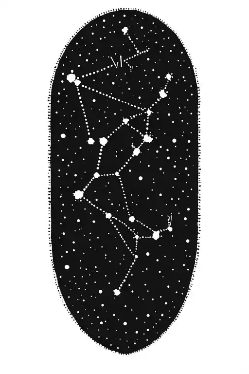 Constellation Of Virgo Made Up Of Intricate Dotwork