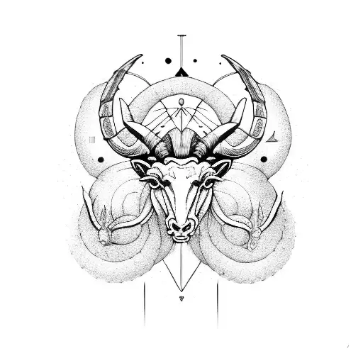 Aries And Taurus On A Single Design