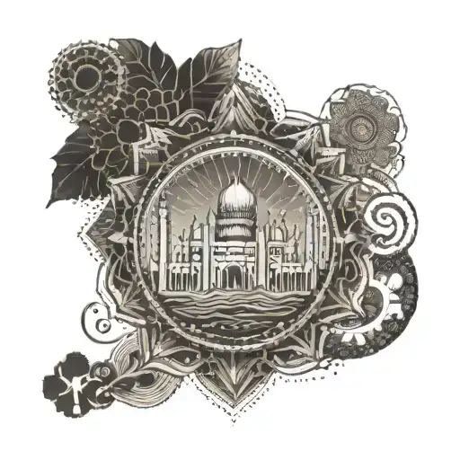 An Intricate Mandala Design Incorporating Elements Of Chennai's Skyline And Music Notes