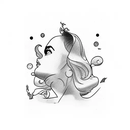 Minimal Tattoo Inspired From The Movie La La Land In Black Ink With White Background