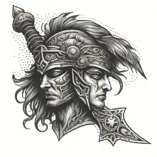 A Warrior Wielding A Sword With A Third Eye On Their Forehead