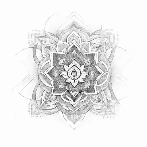 Square Geometric Hindu Spiritual Peace Lotus Love Moksha Shiva