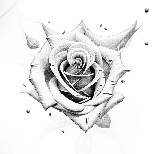 Rose Highly Detailed And Ultra Realistic With Thorns