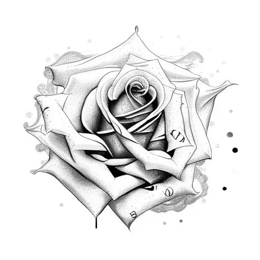 Rose With Roman Numeral And Clocks