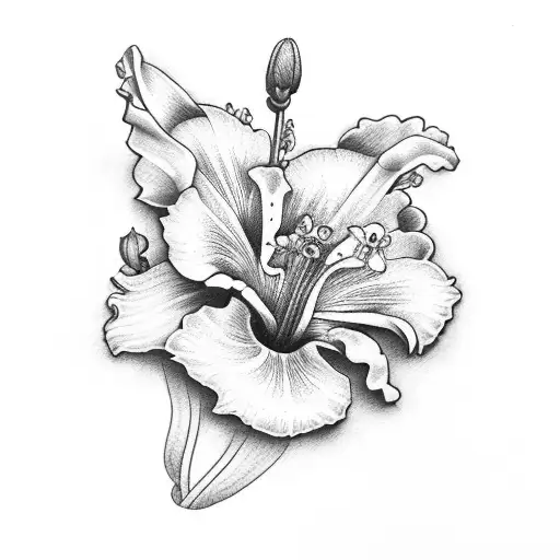 Hibiscus And Peruvian Lily