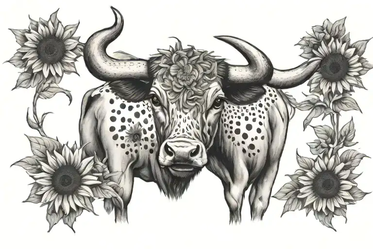 Longhorn Cow Sunflower