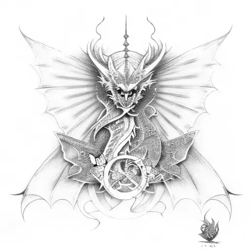 Anime Style Dragon With Butterfly Wings