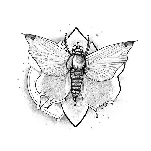 Luna Moth With Books