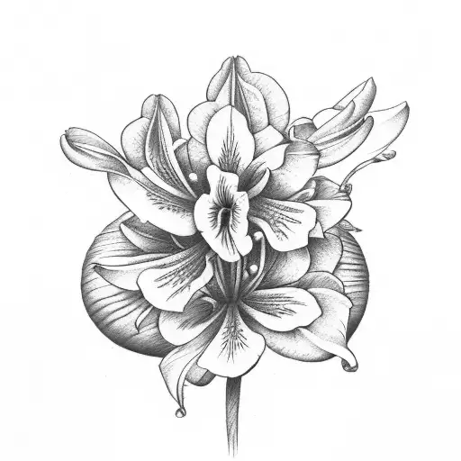 Peruvian Lily And Flowers Botanical Forest Cover Up Black