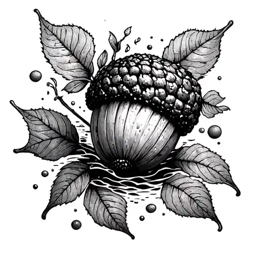 Acorn Floating In The Ocean