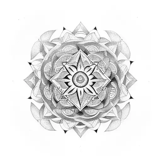 Square Yantra Mandala Lotus Geometric