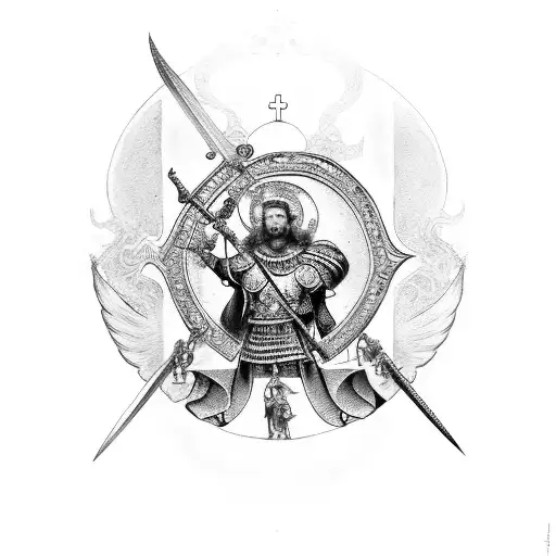 Saint Michael With Roman Legion