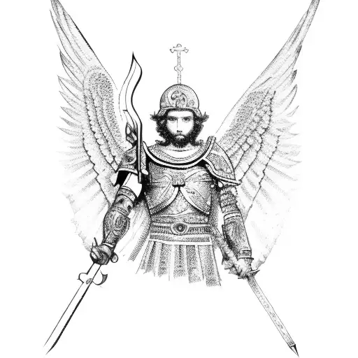 Saint Michael With Roman Legion
