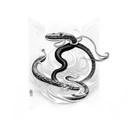 Katana Wrapped With Snake