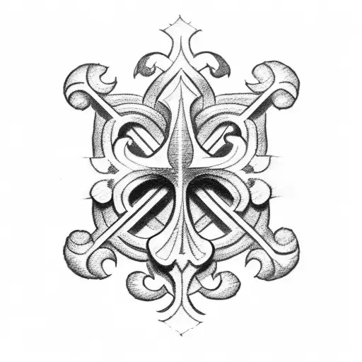 Fleur De Lis And 3 Cross Symbol Of Amsterdam Combined