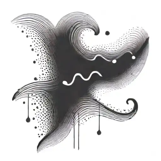 An Abstract Representation Of Sound Waves Fading Into The Skin