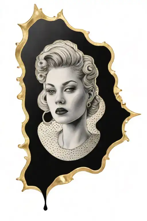 A Gold Picture Frame With Solid Black Inside