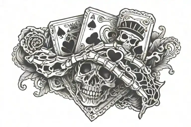 Skeleton Hand Holding A Jack Of Hearts Card