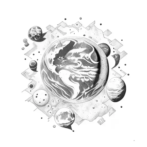 Astronauts On The Moon Looking At Earth