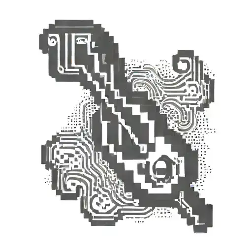 A Pixel Art Representation Of A Gaming Controller Morphing Into A Treble Clef Symbol