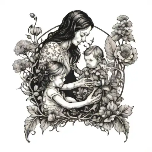 Mother And Child Planting A Magical Garden Together
