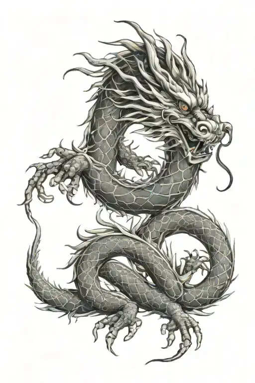 A Chinese Dragon Wrapped Around An Arm