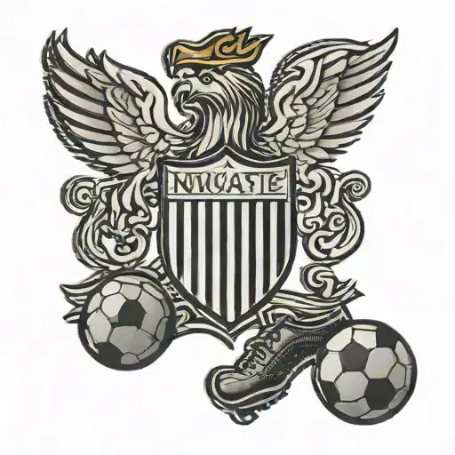 Football Logo Newcastle United Minimalism Style Draw