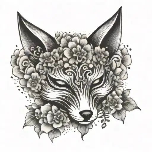 Japanese Fox Mask Flower Blooming