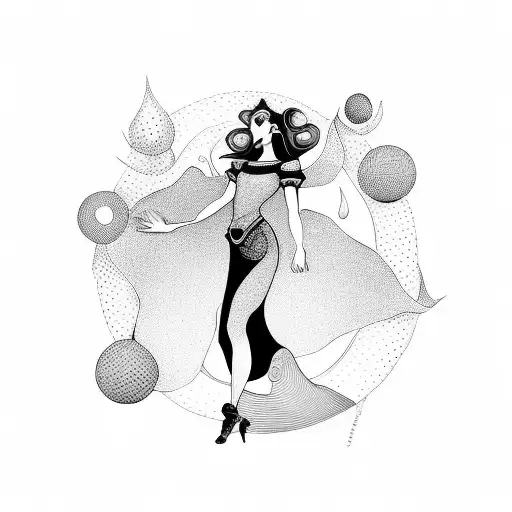 A Beautiful Woman In All Black Dancing Portraying As A Image Of Karma