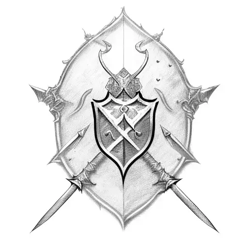 Sword And Shield With Name Vito