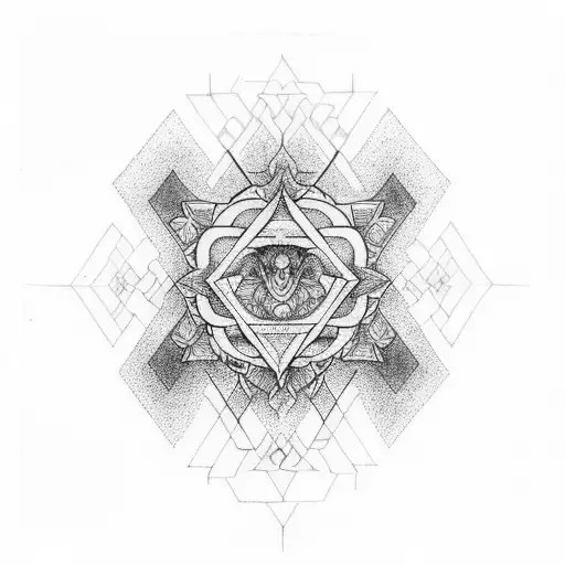 Hawaiian Style With Elements Of Sacred Geometry For Half Sleeve