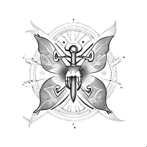 Anchor With Butterflies