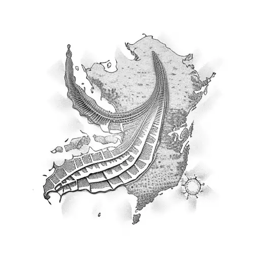 Stylized Map Outline Of New Zealand With The Silver Fern And Kiwi At The Center